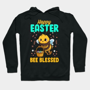 Happy Easter Bee Blessed Egg Hunter Basket Hoodie